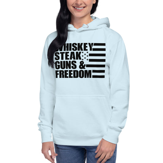 Whiskey Steak Guns & Freedom | Women  Hoodie