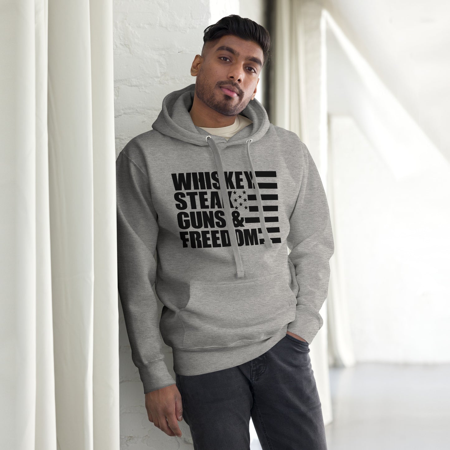 Whiskey Steak Guns & Freedom | Mens Hoodie