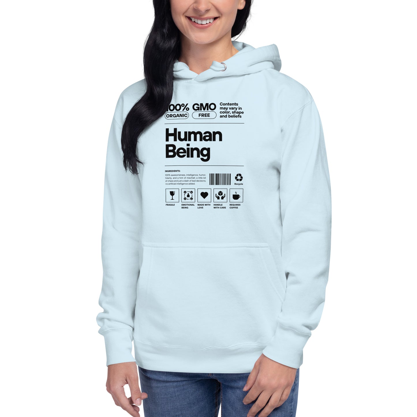 Human Being 100 % Organic GMO Free | Women Hoodie