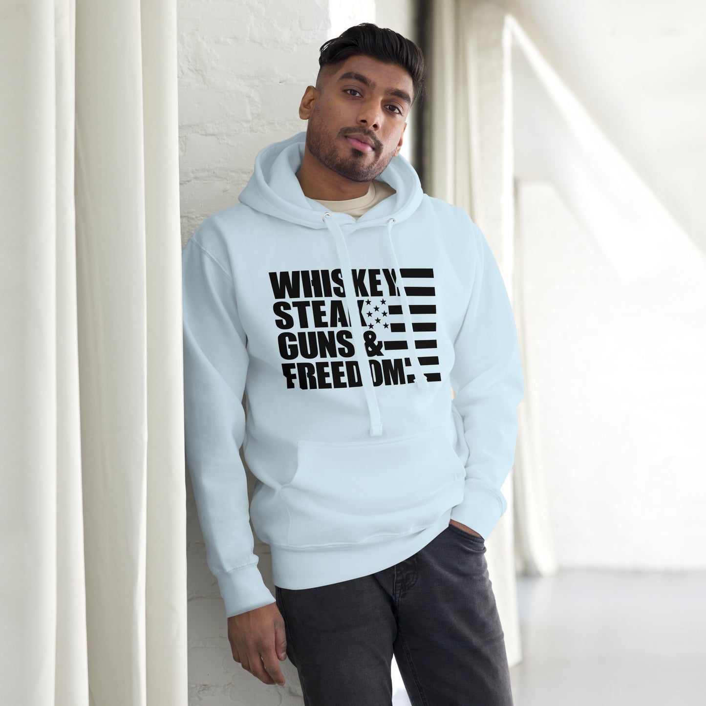 Whiskey Steak Guns & Freedom | Mens Hoodie