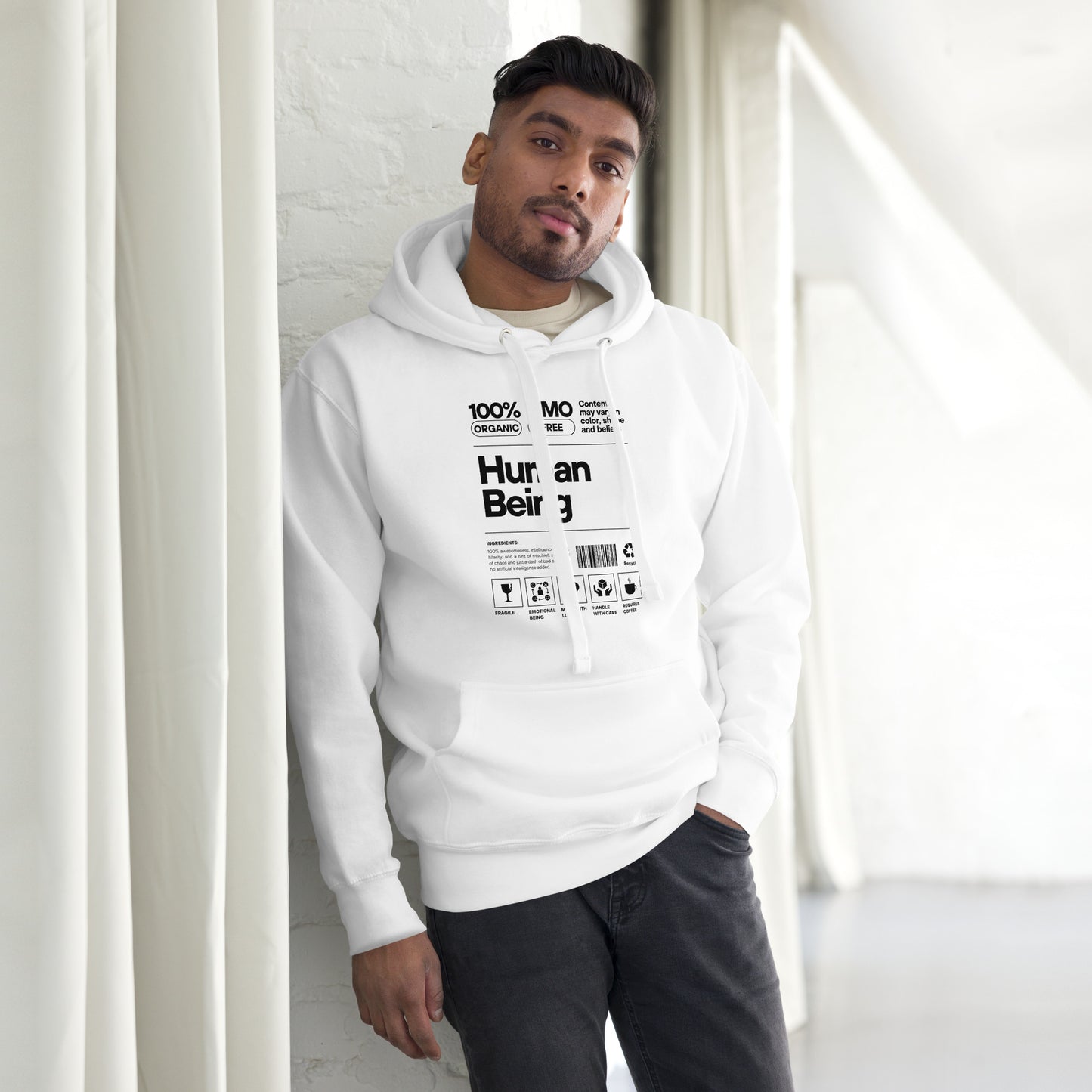 Human Being 100% Organic GMO Free | Mens Hoodie