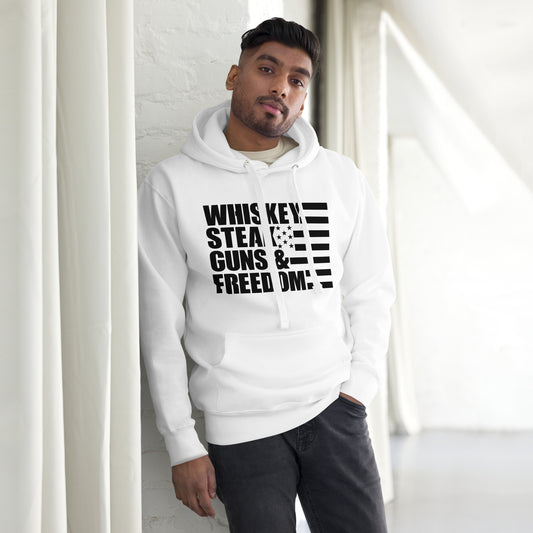 Whiskey Steak Guns & Freedom | Mens Hoodie